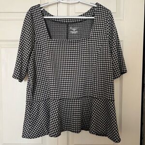 Lane Bryant Houndstooth Peplum Top